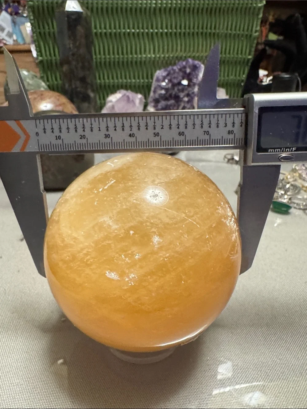 Orange Calcite Decorative Sphere - Home Accents